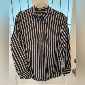 J. Crew Navy striped popover